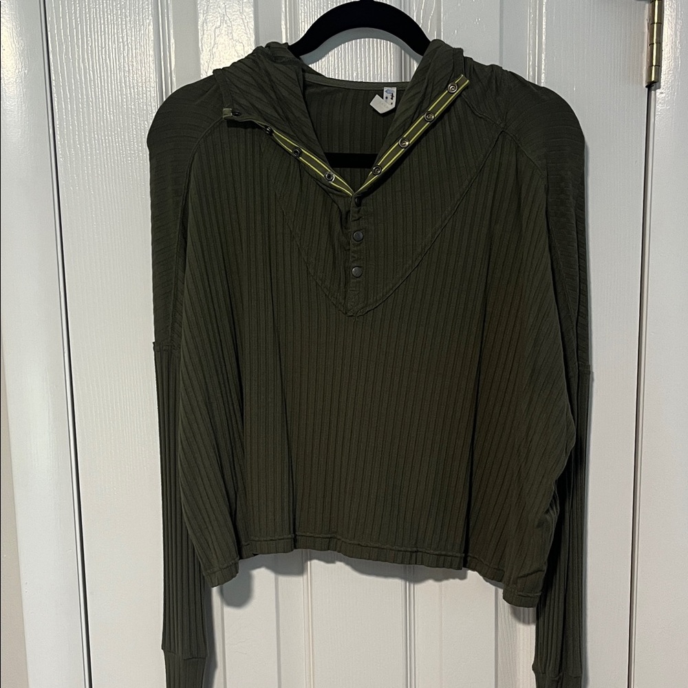 Free People Movement Blissed Out Henley Hoodie NWOT